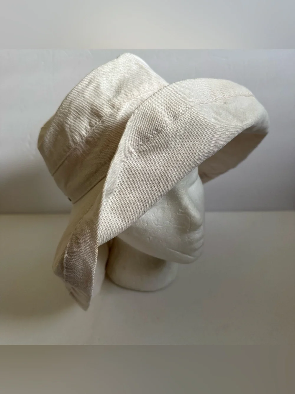 Scala Collezione UPF 50+ Cotton Big Brim Sun Hat Ivory Floppy Beach Resort OS